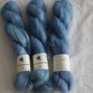 The Periwinkle Sheep Wolke Mohair yarn 3 skeins
